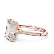 Cathedral Diamond Accented Engagement Ring
