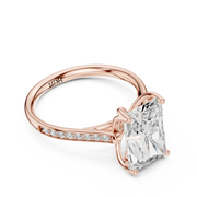 Cathedral Diamond Accented Engagement Ring