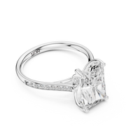 Cathedral Diamond Accented Engagement Ring