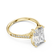 Cathedral Diamond Accented Engagement Ring