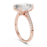Cathedral Diamond Accented Engagement Ring