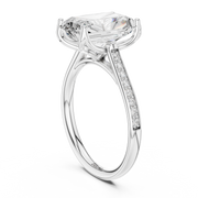 Cathedral Diamond Accented Engagement Ring