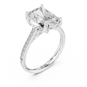 Cathedral Diamond Accented Engagement Ring