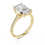 Cathedral Diamond Accented Engagement Ring