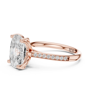 Cathedral Diamond Accented Engagement Ring