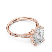Cathedral Diamond Accented Engagement Ring