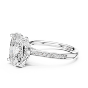 Cathedral Diamond Accented Engagement Ring