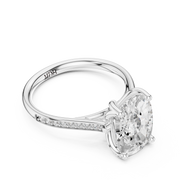Cathedral Diamond Accented Engagement Ring