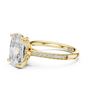 Cathedral Diamond Accented Engagement Ring