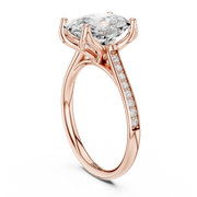 Cathedral Diamond Accented Engagement Ring