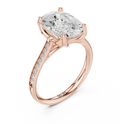 Cathedral Diamond Accented Engagement Ring