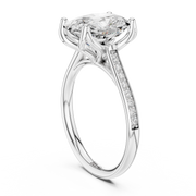 Cathedral Diamond Accented Engagement Ring