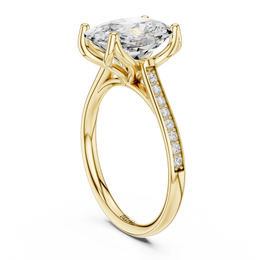Cathedral Diamond Accented Engagement Ring