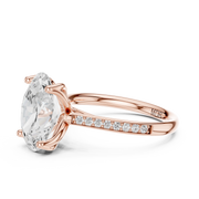 Cathedral Diamond Accented Engagement Ring