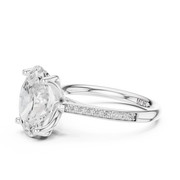 Cathedral Diamond Accented Engagement Ring