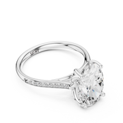 Cathedral Diamond Accented Engagement Ring