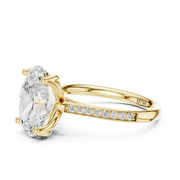 Cathedral Diamond Accented Engagement Ring