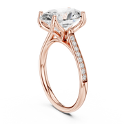 Cathedral Diamond Accented Engagement Ring