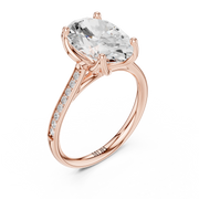 Cathedral Diamond Accented Engagement Ring