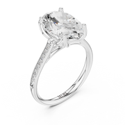 Cathedral Diamond Accented Engagement Ring