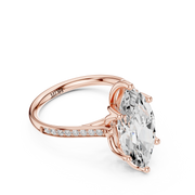 Cathedral Diamond Accented Engagement Ring