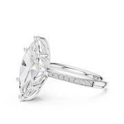 Cathedral Diamond Accented Engagement Ring