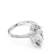 Cathedral Diamond Accented Engagement Ring