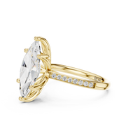 Cathedral Diamond Accented Engagement Ring