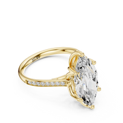 Cathedral Diamond Accented Engagement Ring