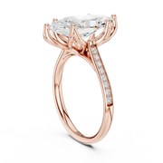 Cathedral Diamond Accented Engagement Ring