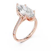 Cathedral Diamond Accented Engagement Ring