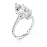 Cathedral Diamond Accented Engagement Ring