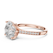 Cathedral Diamond Accented Engagement Ring