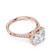 Cathedral Diamond Accented Engagement Ring