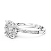 Cathedral Diamond Accented Engagement Ring
