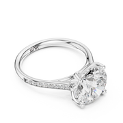 Cathedral Diamond Accented Engagement Ring
