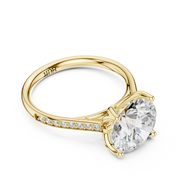 Cathedral Diamond Accented Engagement Ring