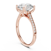 Cathedral Diamond Accented Engagement Ring