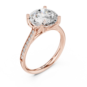 Cathedral Diamond Accented Engagement Ring