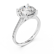 Cathedral Diamond Accented Engagement Ring