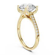 Cathedral Diamond Accented Engagement Ring