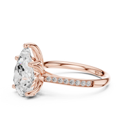 Cathedral Diamond Accented Engagement Ring