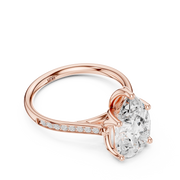 Cathedral Diamond Accented Engagement Ring