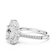Cathedral Diamond Accented Engagement Ring