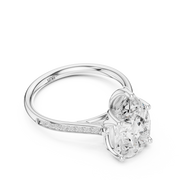 Cathedral Diamond Accented Engagement Ring
