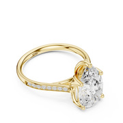 Cathedral Diamond Accented Engagement Ring