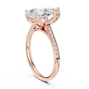 Cathedral Diamond Accented Engagement Ring