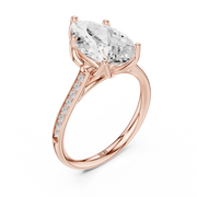 Cathedral Diamond Accented Engagement Ring