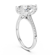 Cathedral Diamond Accented Engagement Ring