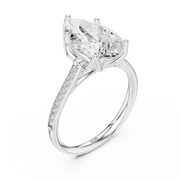Cathedral Diamond Accented Engagement Ring